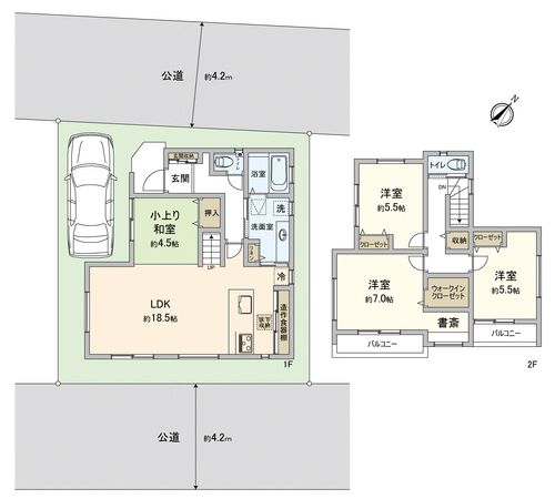川越市大字砂新築戸建 間取図(平面図)