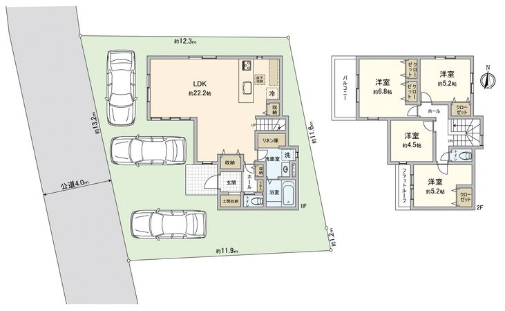 川越市大字的場新築戸建 間取図(平面図)