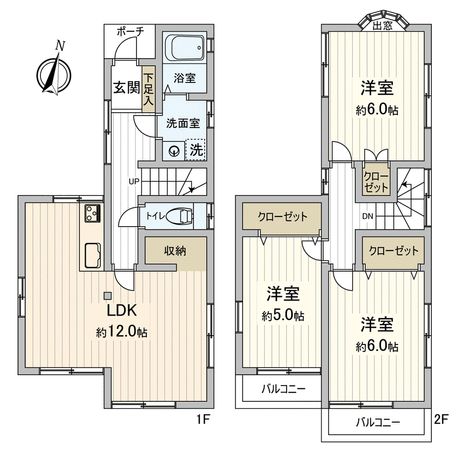 川越市大字下新河岸戸建 間取図(平面図) 川越市大字下新河岸戸建 間取図(平面図)