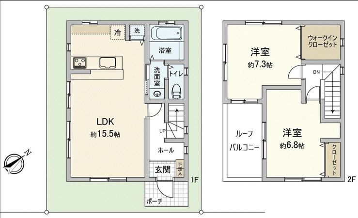 鶴ヶ島市大字鶴ヶ丘戸建 間取図(平面図)
