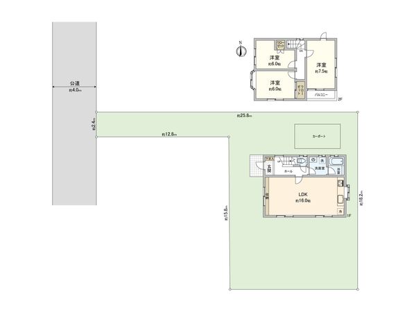 川越市大字的場 戸建 間取図(平面図)