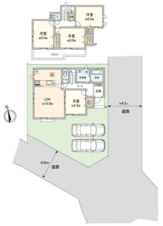 川越市南大塚6丁目新築戸建 間取図(平面図) 川越市南大塚6丁目新築戸建 間取図(平面図)