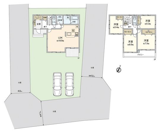 川越市大字下広谷新築戸建 間取図(平面図)