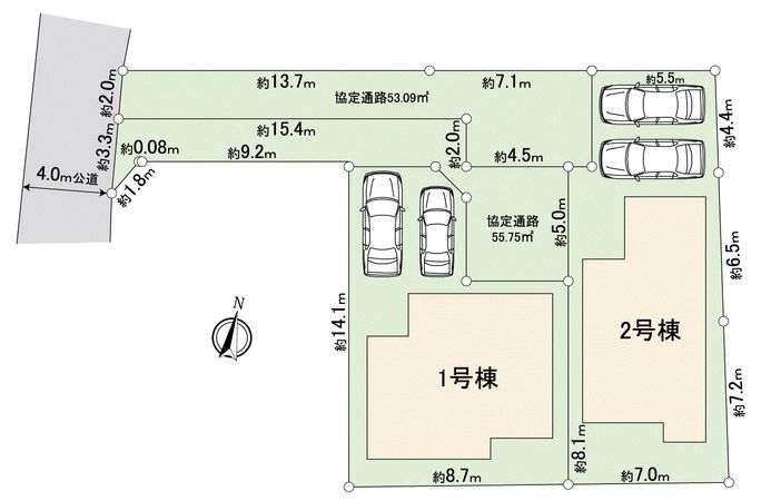 川越市大字的場新築戸建2号棟 全体区画図 川越市大字的場新築戸建2号棟 全体区画図