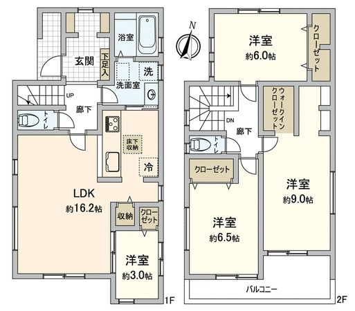 川越市大字的場新築戸建2号棟 間取図(平面図) 川越市大字的場新築戸建2号棟 間取図(平面図)