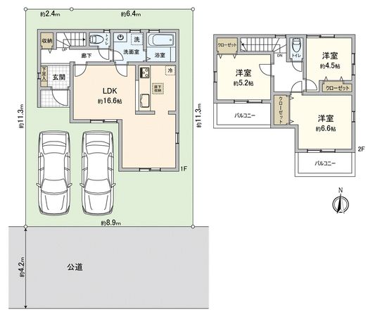 川越市大字的場新築戸建 間取図(平面図)