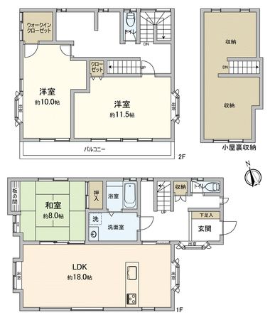 川越市大字牛子戸建 間取図(平面図)