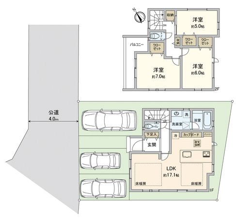 川越市豊田町3丁目新築戸建 間取図(平面図) 間取図(平面図)