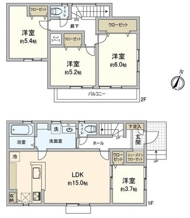 川越市大字鯨井 戸建 間取図(平面図) 間取図(平面図)