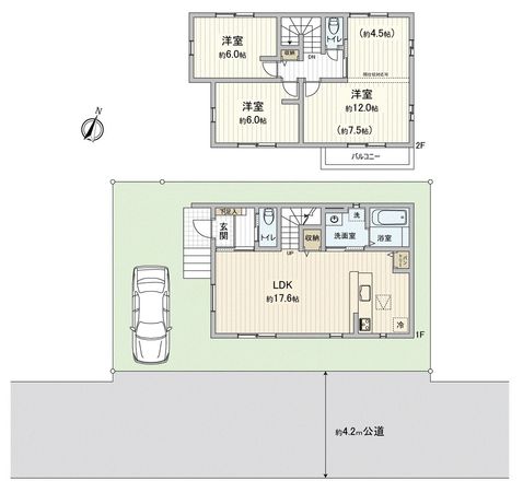 川越市むさし野新築戸建 間取図(平面図) 川越市むさし野新築戸建 間取図(平面図)