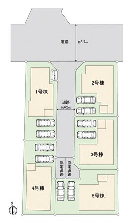 川越市今成1丁目築後未使用戸建2号棟 全体区画図