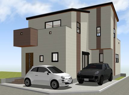 川越市大字笠幡新築戸建 外観パース図