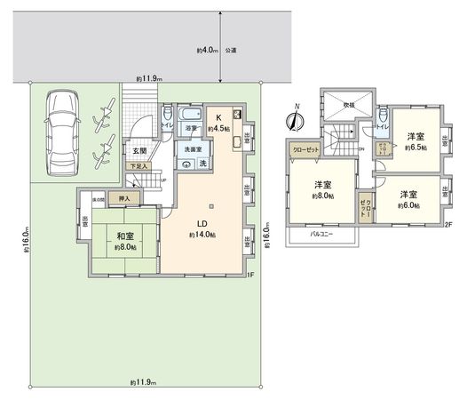 比企郡川島町八幡1丁目 戸建 間取図(平面図)