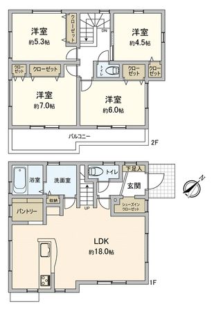 鶴ヶ島市大字上広谷新築戸建 間取図(平面図)