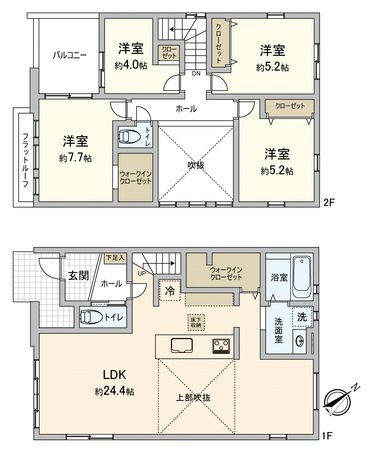 鶴ヶ島市大字上広谷新築戸建2号棟 間取図(平面図)