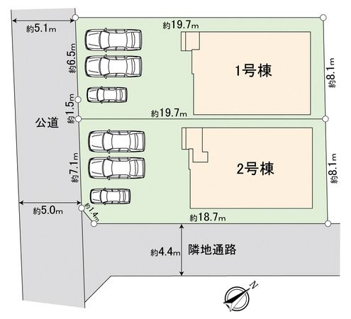 鶴ヶ島市大字上広谷新築戸建2号棟 全体区画図