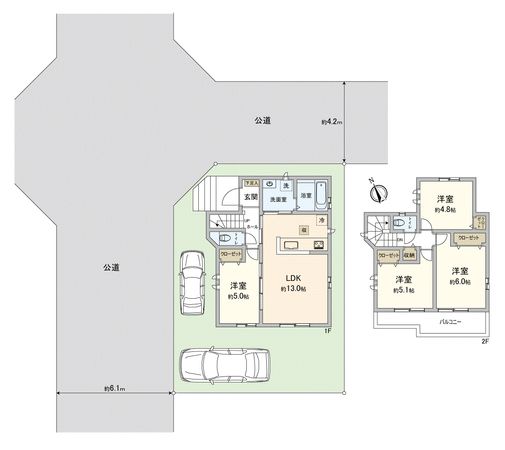 川越市大字砂久保新築戸建 間取図(平面図) 間取図(平面図)