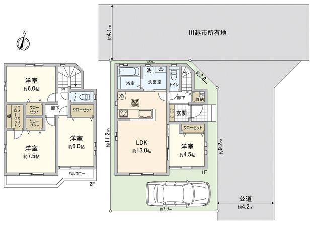 川越市大字南田島新築戸建 間取図(平面図)