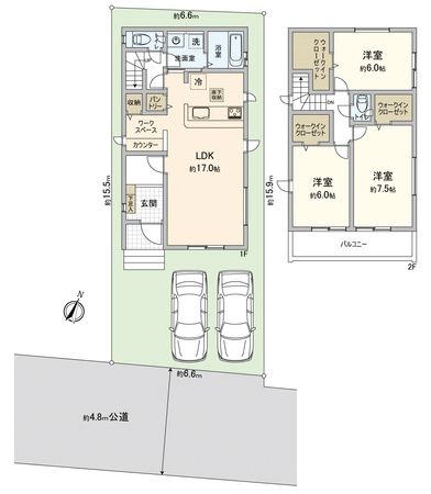 川越市むさし野新築戸建 間取図(平面図) 間取図(平面図)