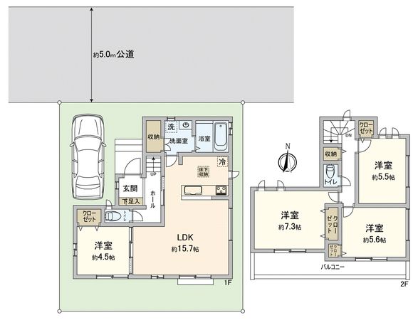 川越市霞ケ関北1丁目新築戸建 間取図(平面図)
