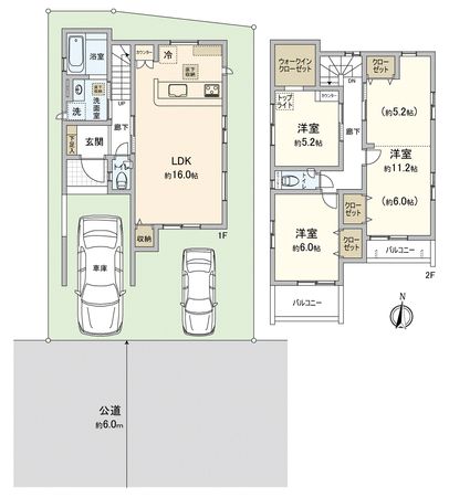 川越市大字並木新築戸建 間取図(平面図)