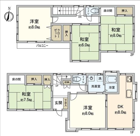 狭山市広瀬東2丁目戸建 間取図(平面図) 狭山市広瀬東2丁目戸建 間取図(平面図)