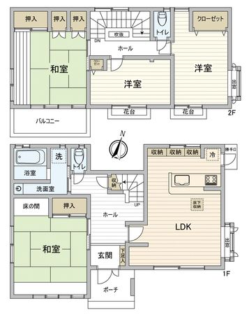 川越市大塚2丁目戸建 間取図(平面図)