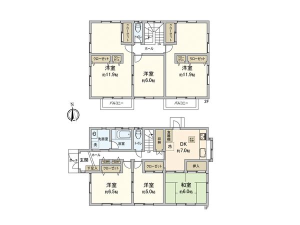 川越市大字小堤 戸建 間取図(平面図)