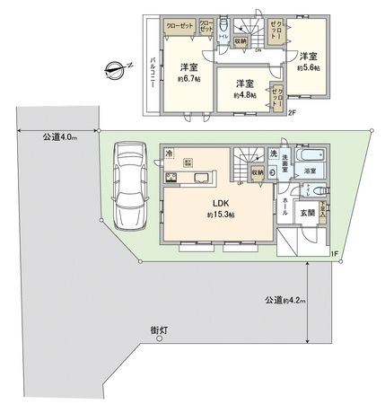 川越市大字砂新築戸建 間取図(平面図) 川越市大字砂新築戸建 間取図(平面図)