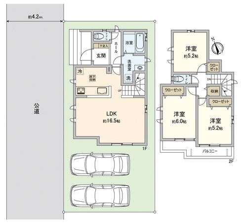 川越市石原町2丁目新築戸建 間取図(平面図) 間取図(平面図)