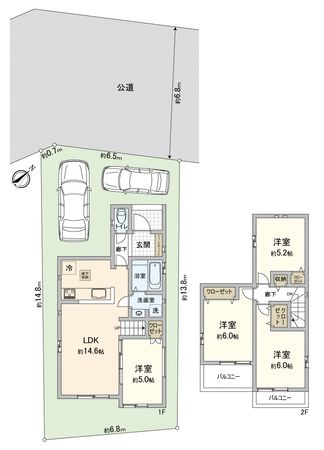 川越市大字小ケ谷新築戸建 間取図(平面図) 間取図(平面図)