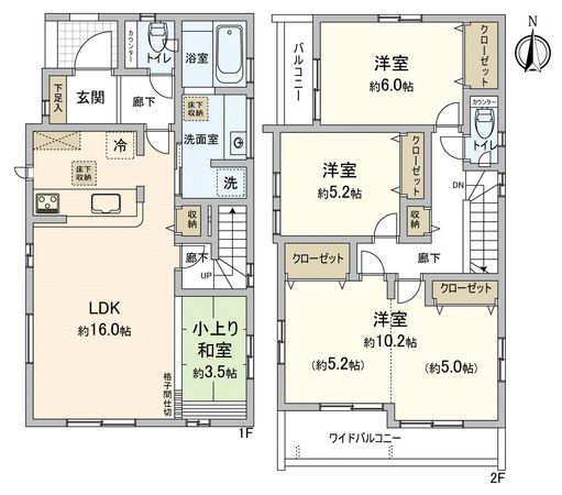 川越市今成2丁目新築戸建全3棟3号棟 間取図(平面図) 間取図(平面図)