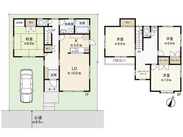 川越市大字小堤 戸建 間取図(平面図)