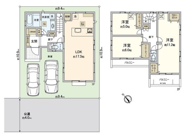 川越市旭町3丁目 新築戸建 間取図(平面図) 川越市旭町3丁目 新築戸建 間取図(平面図)