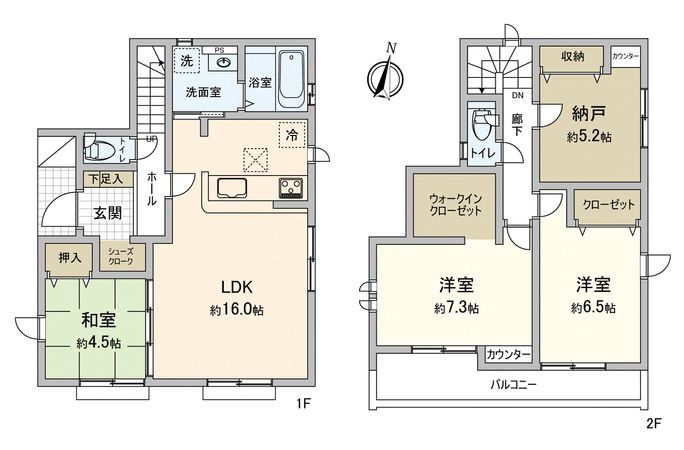 川越市大字的場新築戸建6号棟 間取図