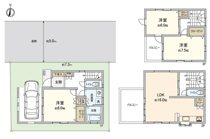 川越市西小仙波町1丁目戸建 間取図(平面図) 川越市西小仙波町1丁目戸建 間取図(平面図)