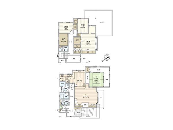 川越市旭町3丁目 戸建 間取図(平面図) 川越市旭町3丁目 戸建 間取図(平面図)