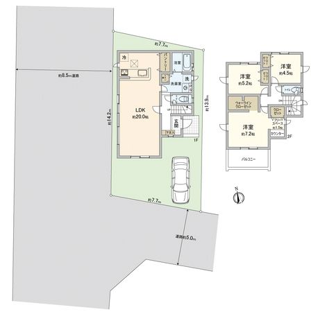 川越市新宿町4丁目新築戸建1号棟 間取図(平面図) 川越市新宿町4丁目新築戸建1号棟 間取図(平面図)