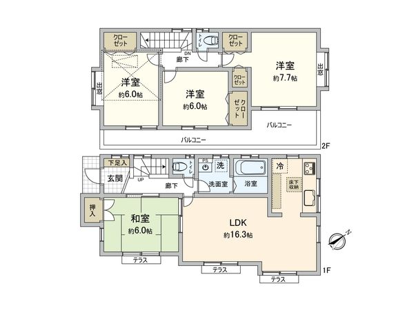 川越市大字下広谷 戸建 間取図(平面図) 川越市大字下広谷 戸建 間取図(平面図)