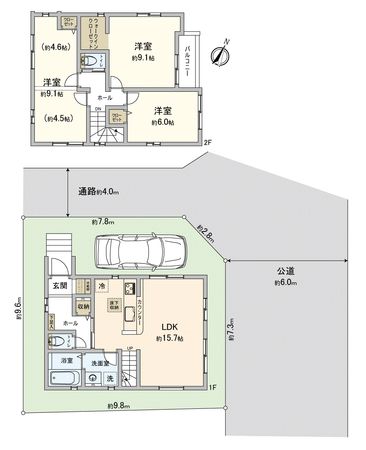 川越市むさし野新築戸建 間取図(平面図) 川越市むさし野新築戸建 間取図(平面図)