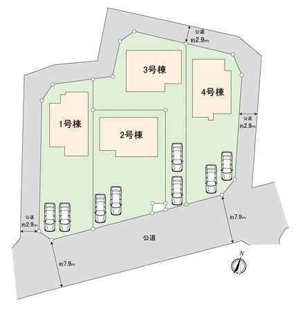 川越市大字大袋新築戸建2号棟 全体区画図 川越市大字大袋新築戸建2号棟 全体区画図
