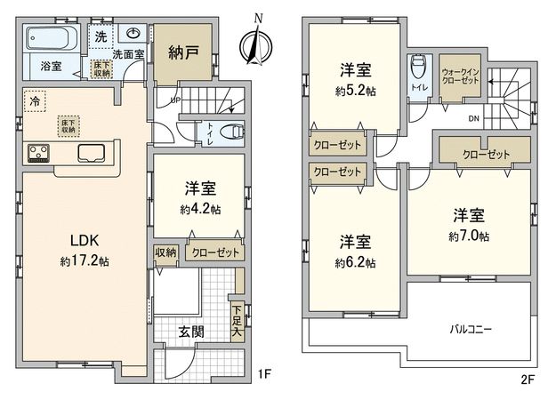 川越市大字大袋新築戸建4号棟 間取図(平面図) 川越市大字大袋新築戸建4号棟 間取図(平面図)