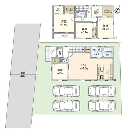 川越市砂新田1丁目新築戸建 間取図(平面図) 川越市砂新田1丁目新築戸建 間取図(平面図)