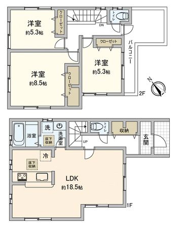 川越市藤木町新築戸建4号棟 間取図(平面図) 川越市藤木町新築戸建4号棟 間取図(平面図)