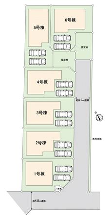 川越市藤木町新築戸建1号棟 全体区画図 川越市藤木町新築戸建1号棟 全体区画図