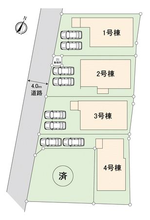 川越市今成3丁目新築戸建3号棟 全体区画図 川越市今成3丁目新築戸建3号棟 全体区画図