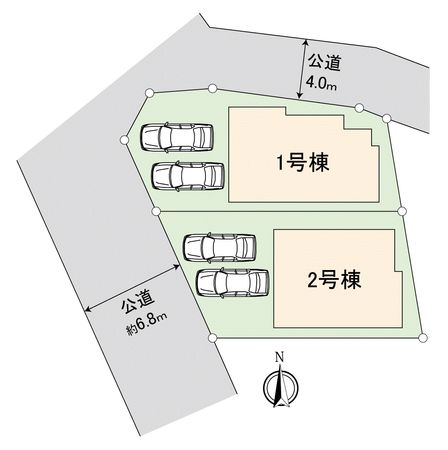 川越市大塚2丁目新築戸建2号棟 全体区画図 川越市大塚2丁目新築戸建2号棟 全体区画図