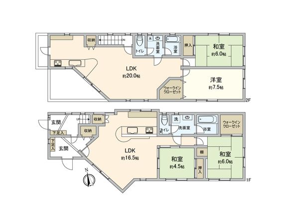 川越市大字木野目 戸建 間取図(平面図) 川越市大字木野目 戸建 間取図(平面図)