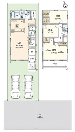 坂戸市泉町3丁目新築戸建1号棟 間取図(平面図)