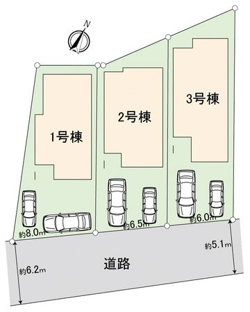 川越市郭町2丁目新築戸建1号棟 全体区画図 川越市郭町2丁目新築戸建1号棟 全体区画図
